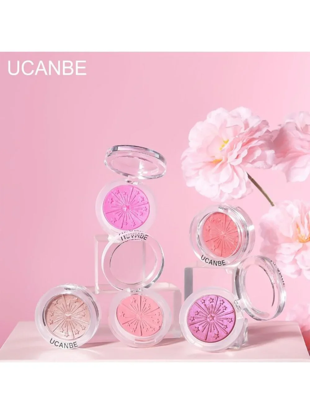 Glow Blush Palette - Seamless Blendable Powder for Natural Radiant Cheeks, Coral